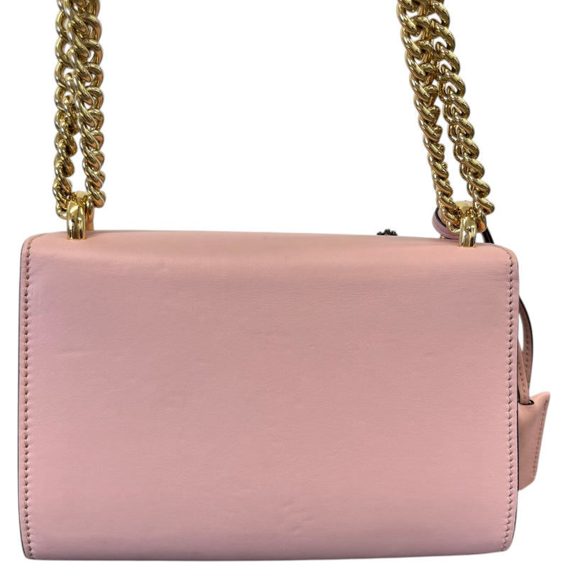 Women's Crystal Star Embroidered Small Padlock Handbag Pink