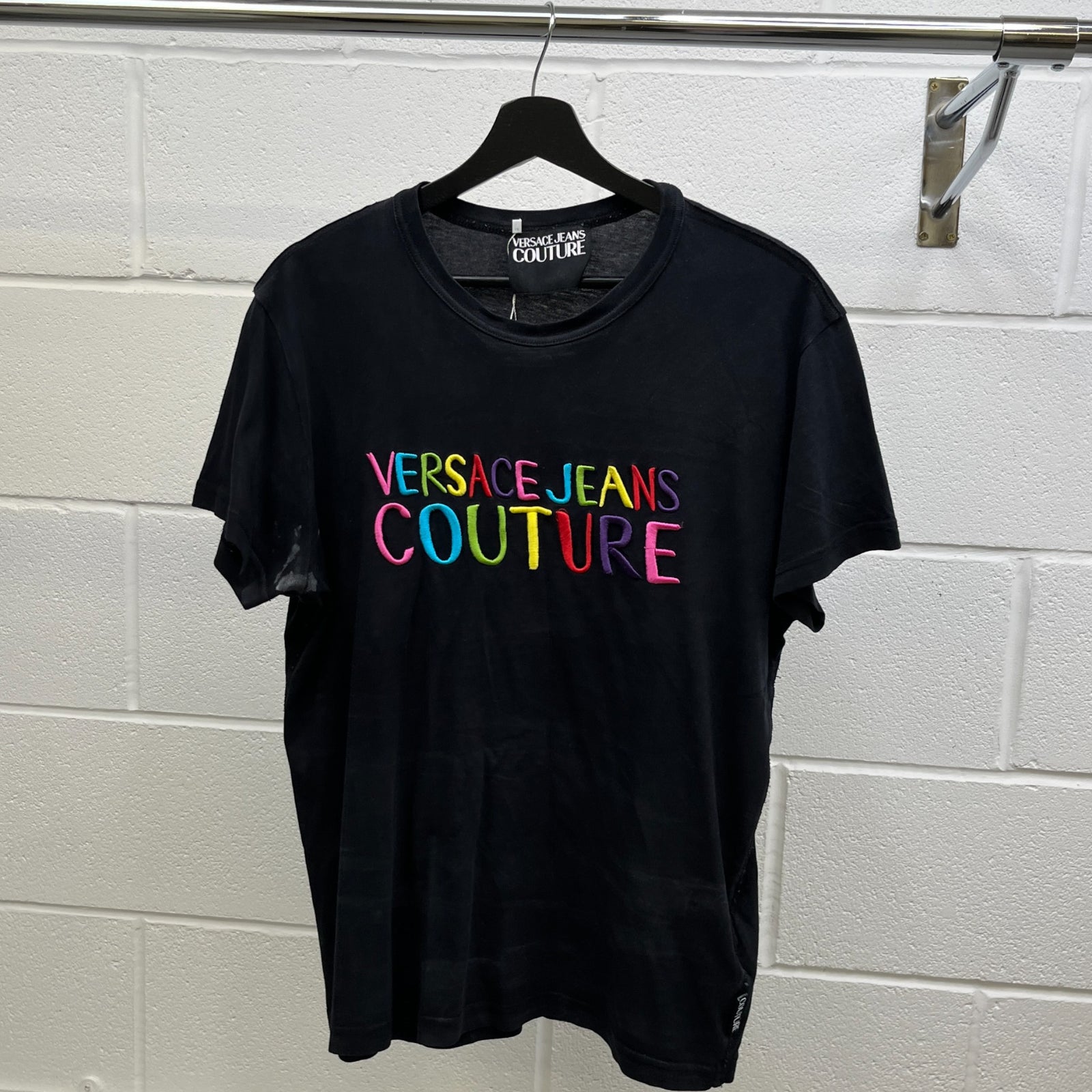 Men's Rainbow Logo T-Shirt Black Size M - Photo 9