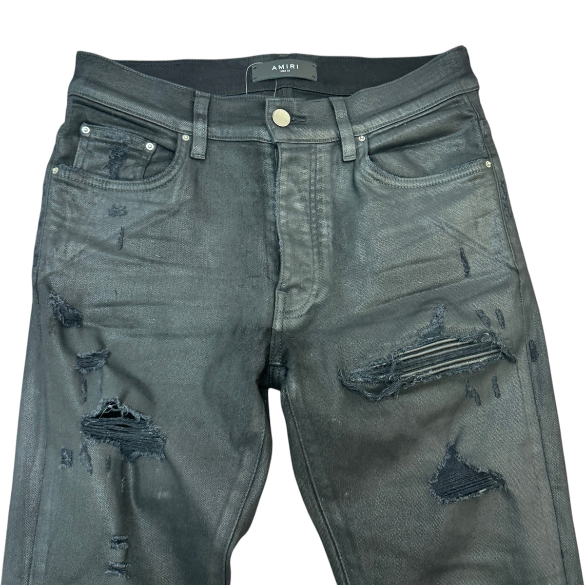 Men's Waxed MX1 Jeans Black Size W31 - Photo 3