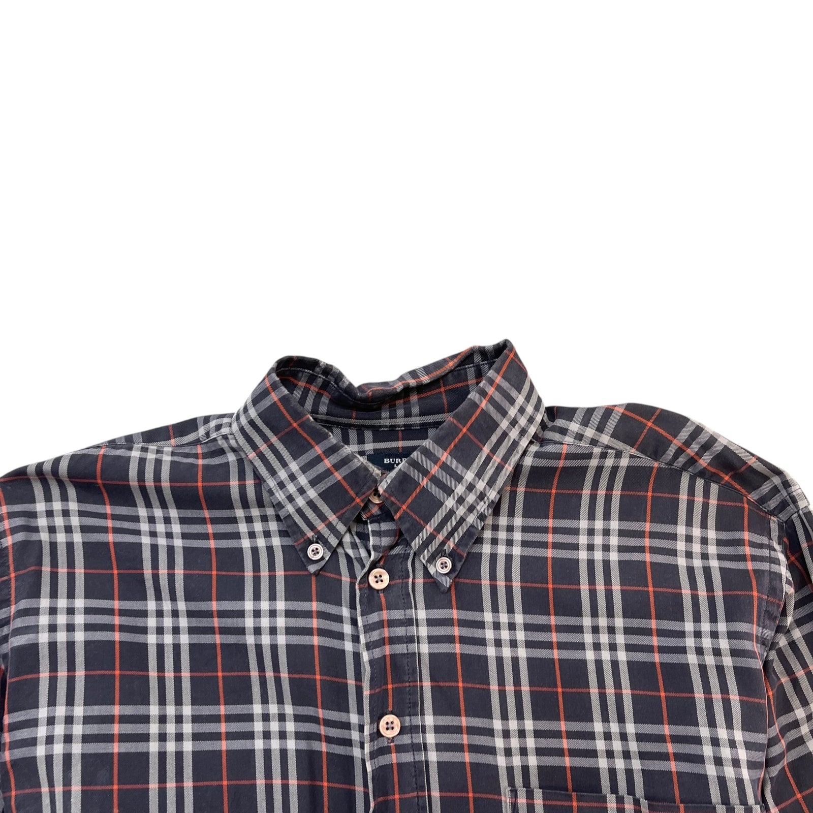 Men's London Nova Check Long Sleeve Shirt Navy Size M - Photo 5