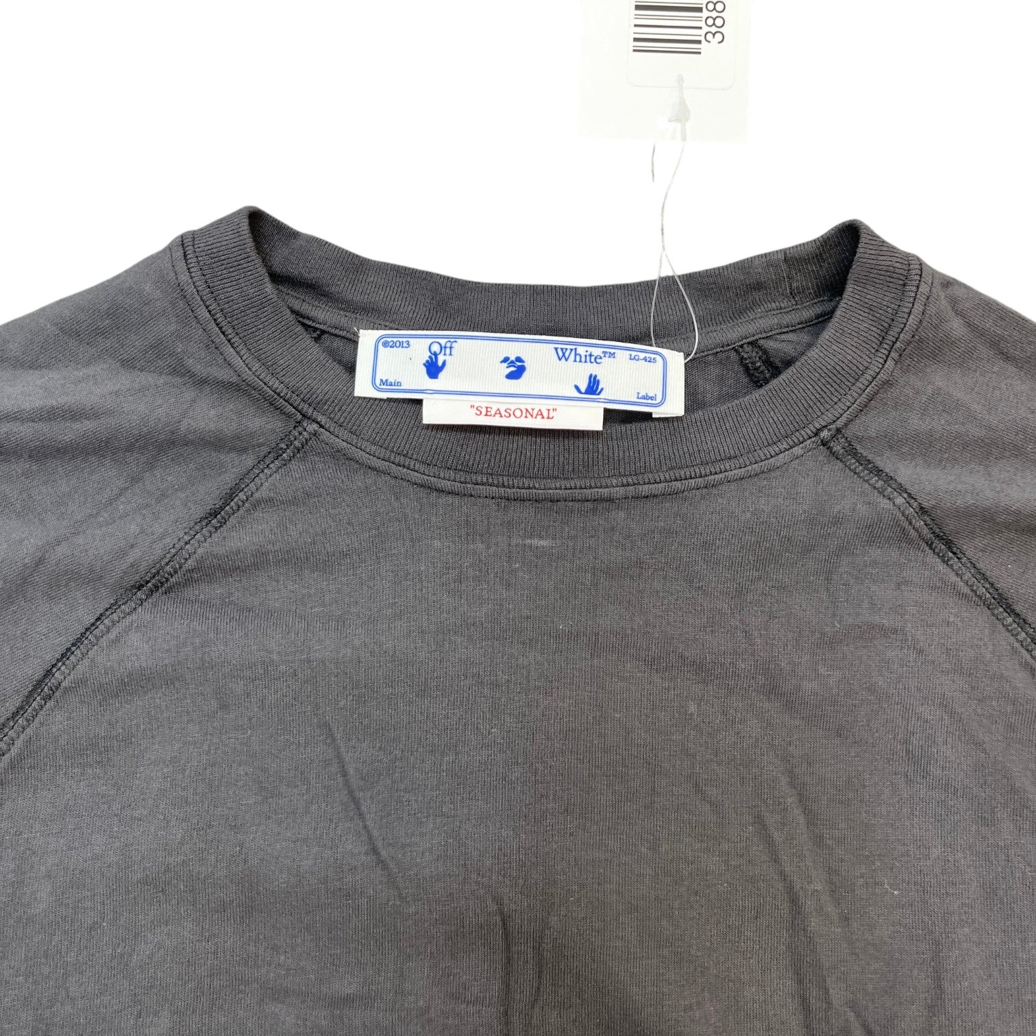 Men's Logo Print Long Sleeve T-Shirt Charcoal Size XS - Photo 6