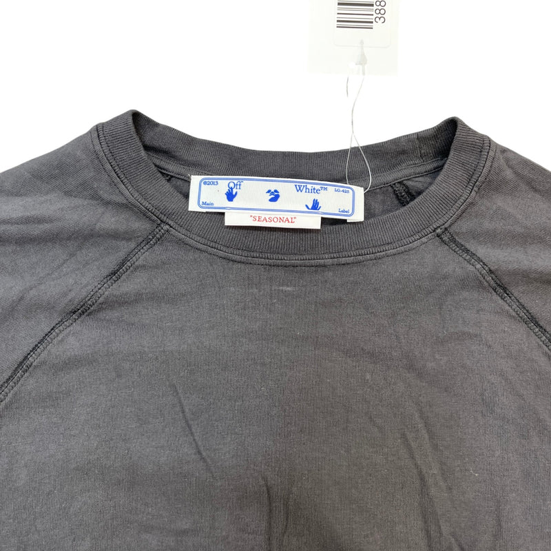 Men's Logo Print Long Sleeve T-Shirt Charcoal Size XS