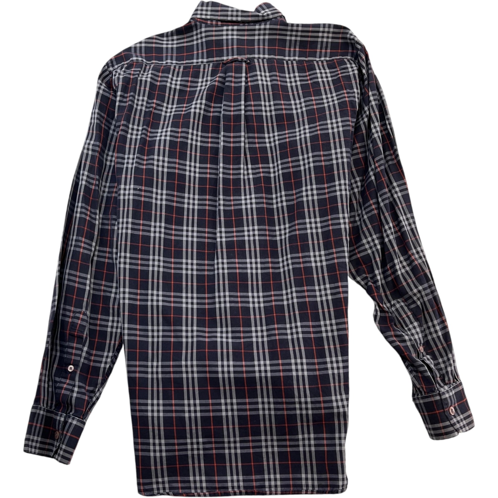 Men's London Nova Check Long Sleeve Shirt Navy Size M - Photo 2