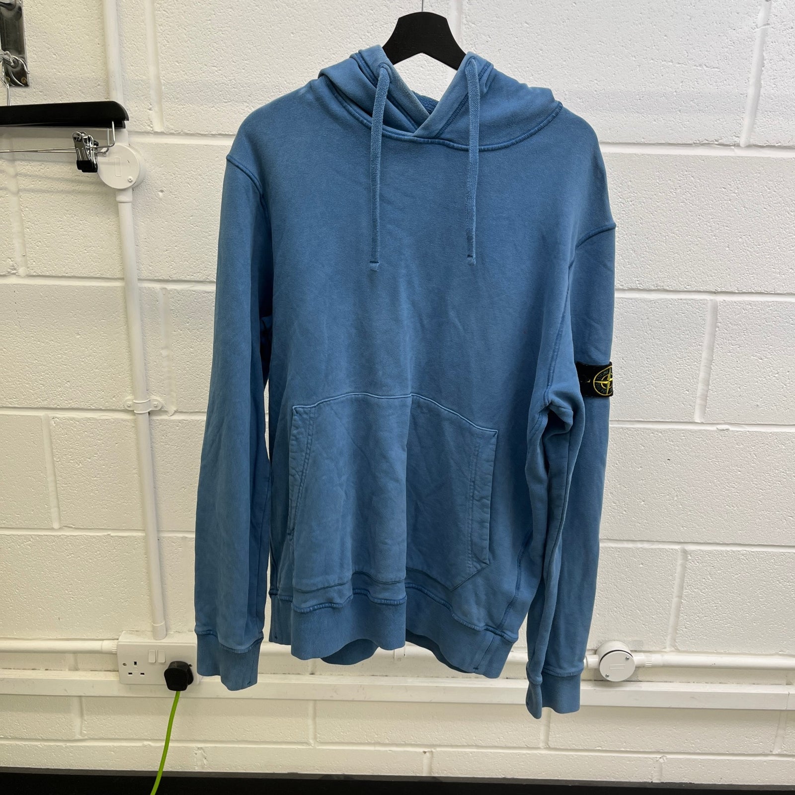 Men's Applique Logo Hoodie Blue Size XL - Photo 10