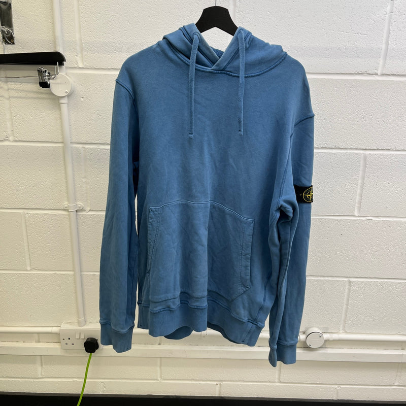 Men's Applique Logo Hoodie Blue Size XL