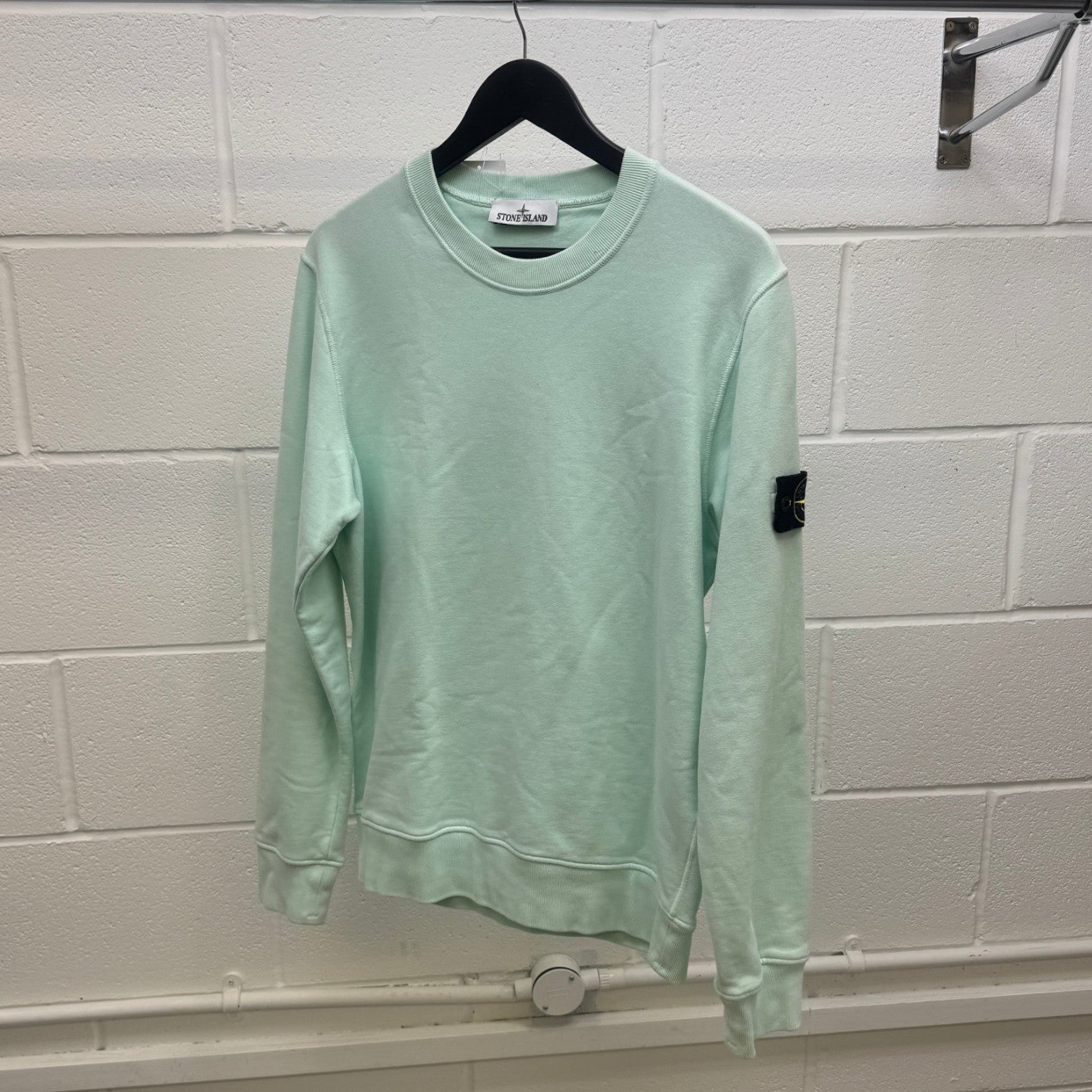 Men's Applique Logo Jumper Green Size M - Photo 9