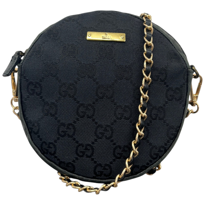 Women's GG Canvas Round Crossbody Bag Black