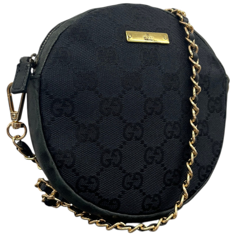 Women's GG Canvas Round Crossbody Bag Black