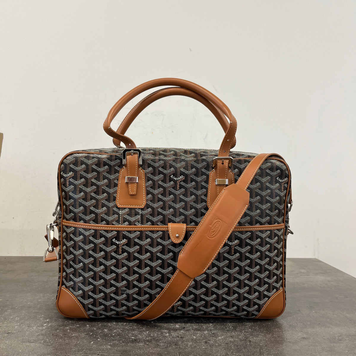 Men's Goyardine Ambassade Briefcase Brown - Photo 17