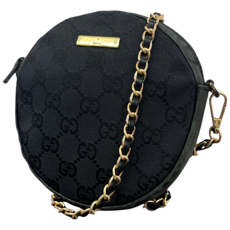 Women's GG Canvas Round Crossbody Bag Black
