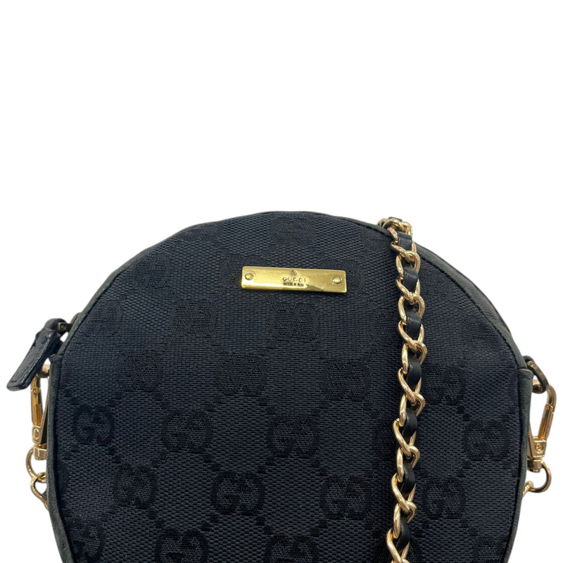 Women's GG Canvas Round Crossbody Bag Black