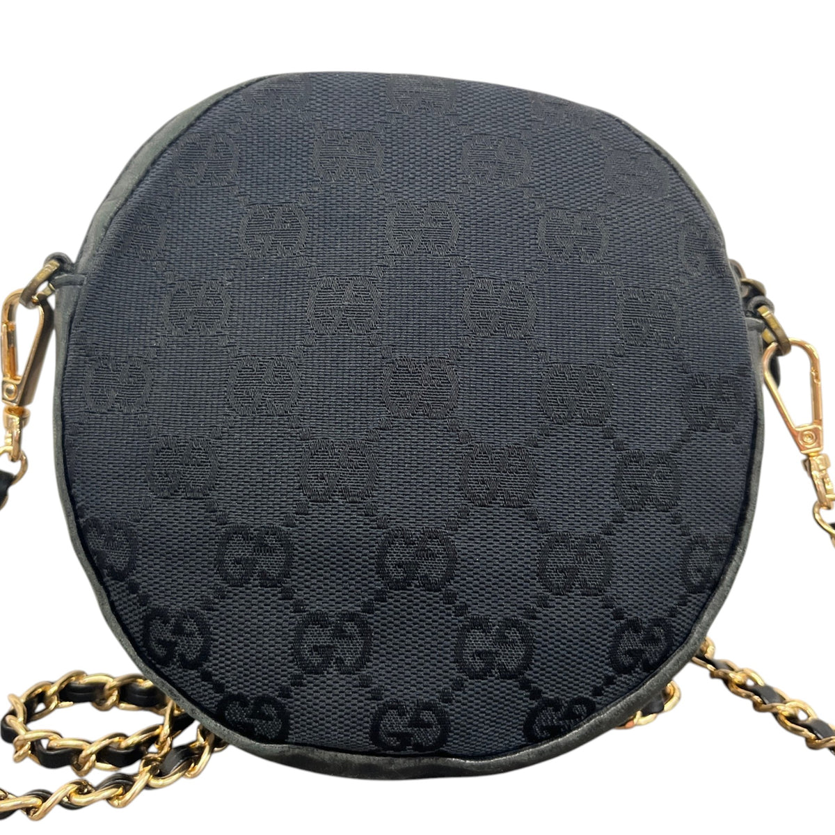 Women's GG Canvas Round Crossbody Bag Black - Photo 3