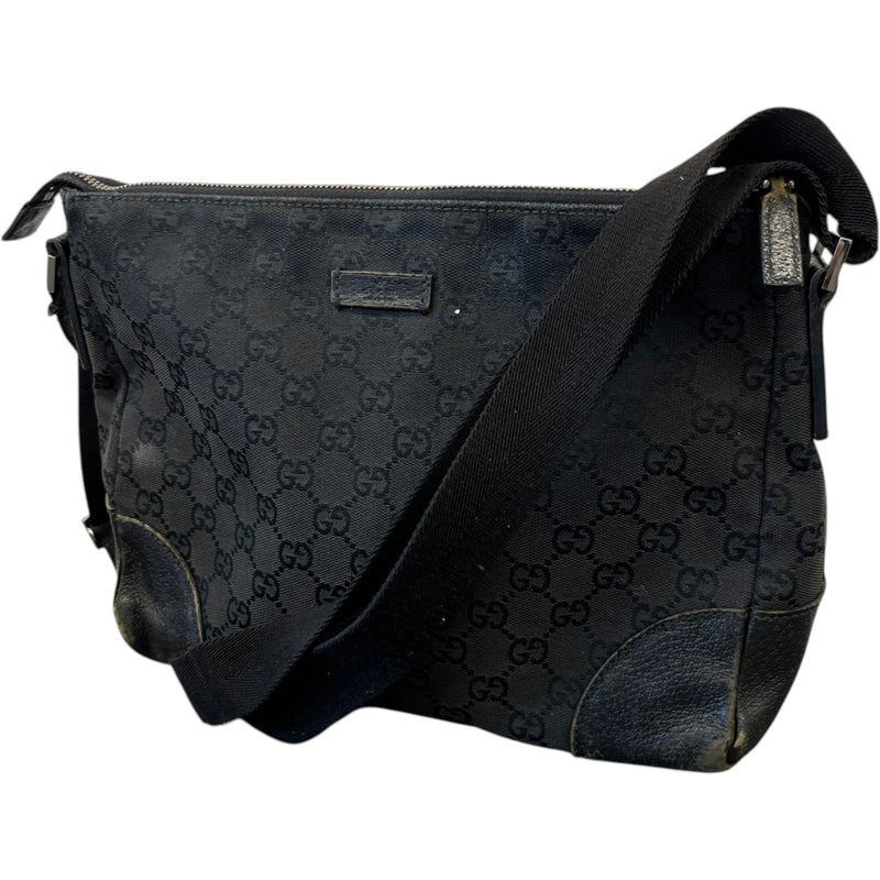 Women's Gg Monogram Canvas Messenger Bag Black