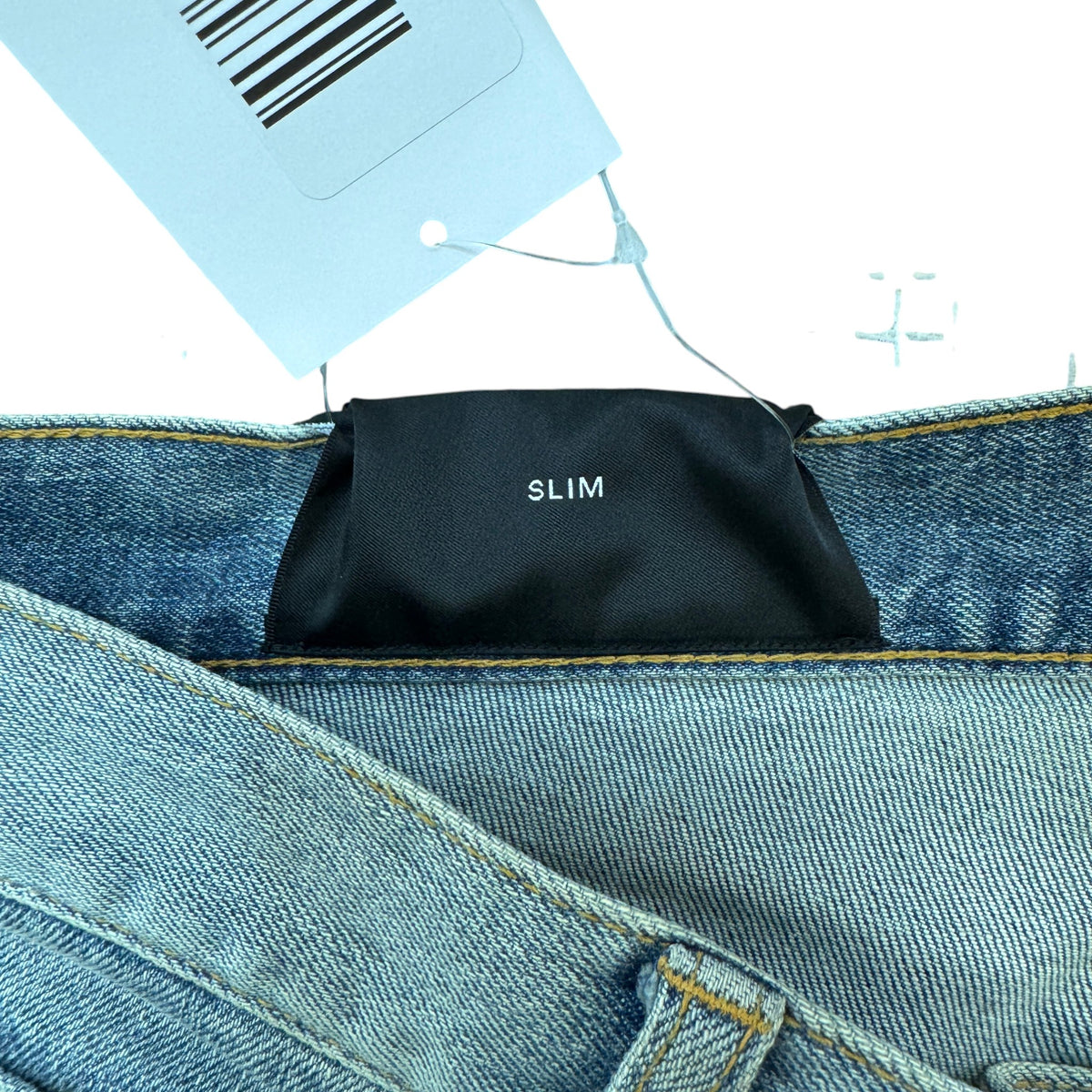 Men's Distressed Biker Jeans Blue Size L / W34 - Photo 6