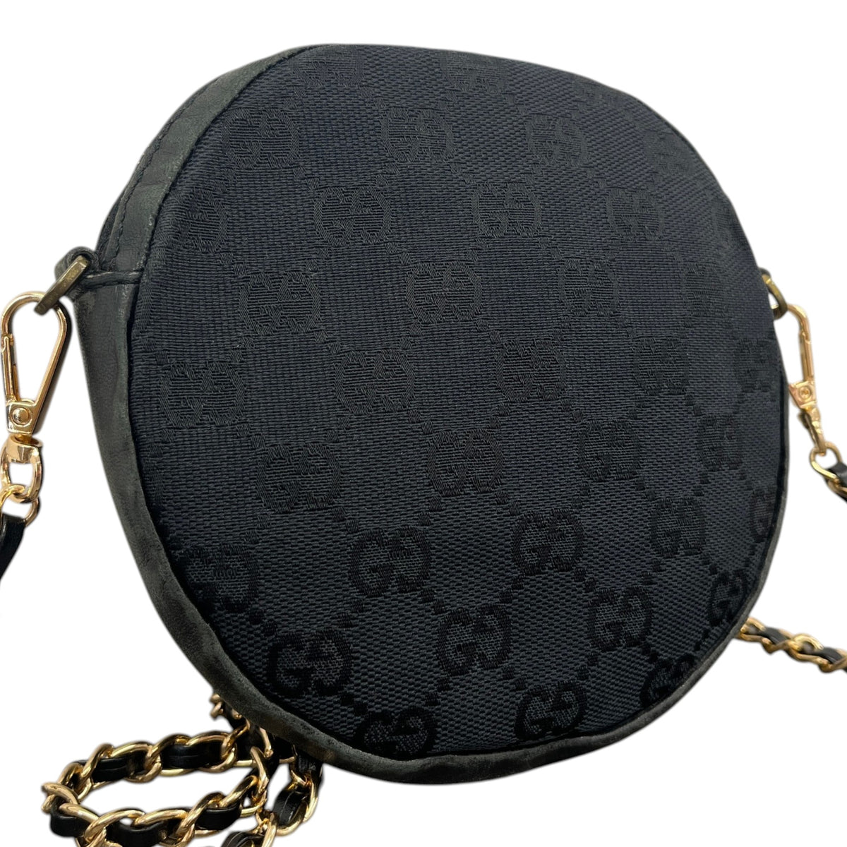 Women's GG Canvas Round Crossbody Bag Black - Photo 7