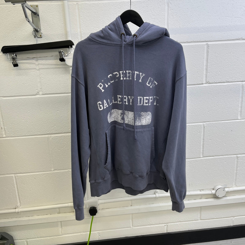 Men's Logo Print Hoodie Grey Size XL