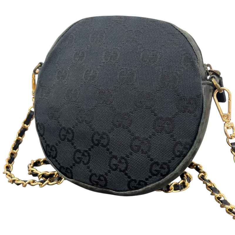 Women's GG Canvas Round Crossbody Bag Black