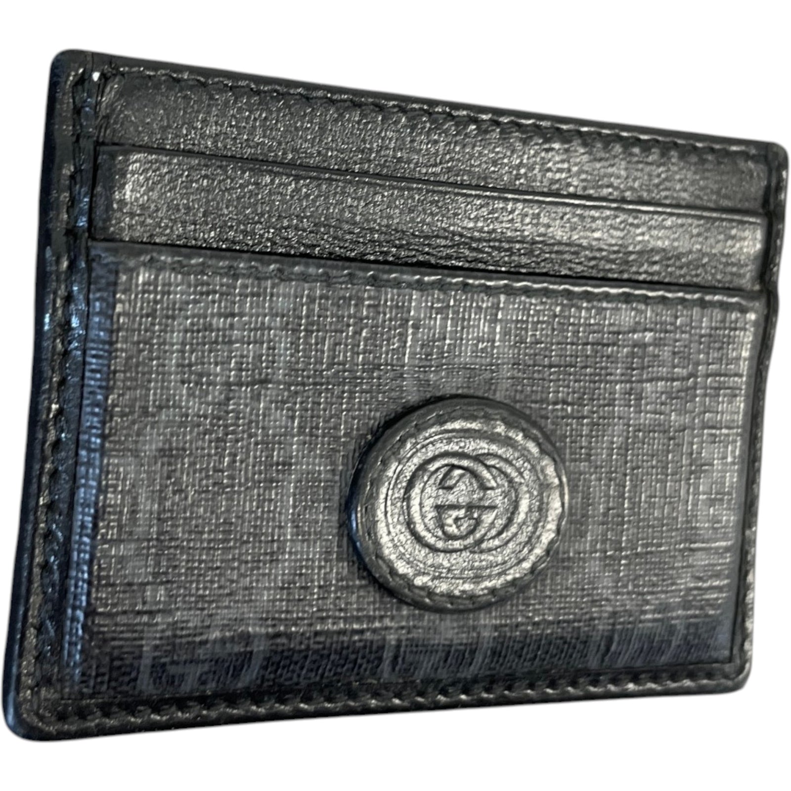 Men's Gg Supreme Card Holder Black - Photo 4