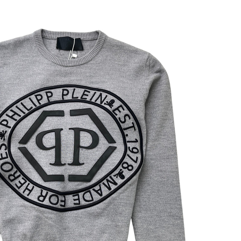 Men's Embroidered Logo Sweatshirt Grey Size S