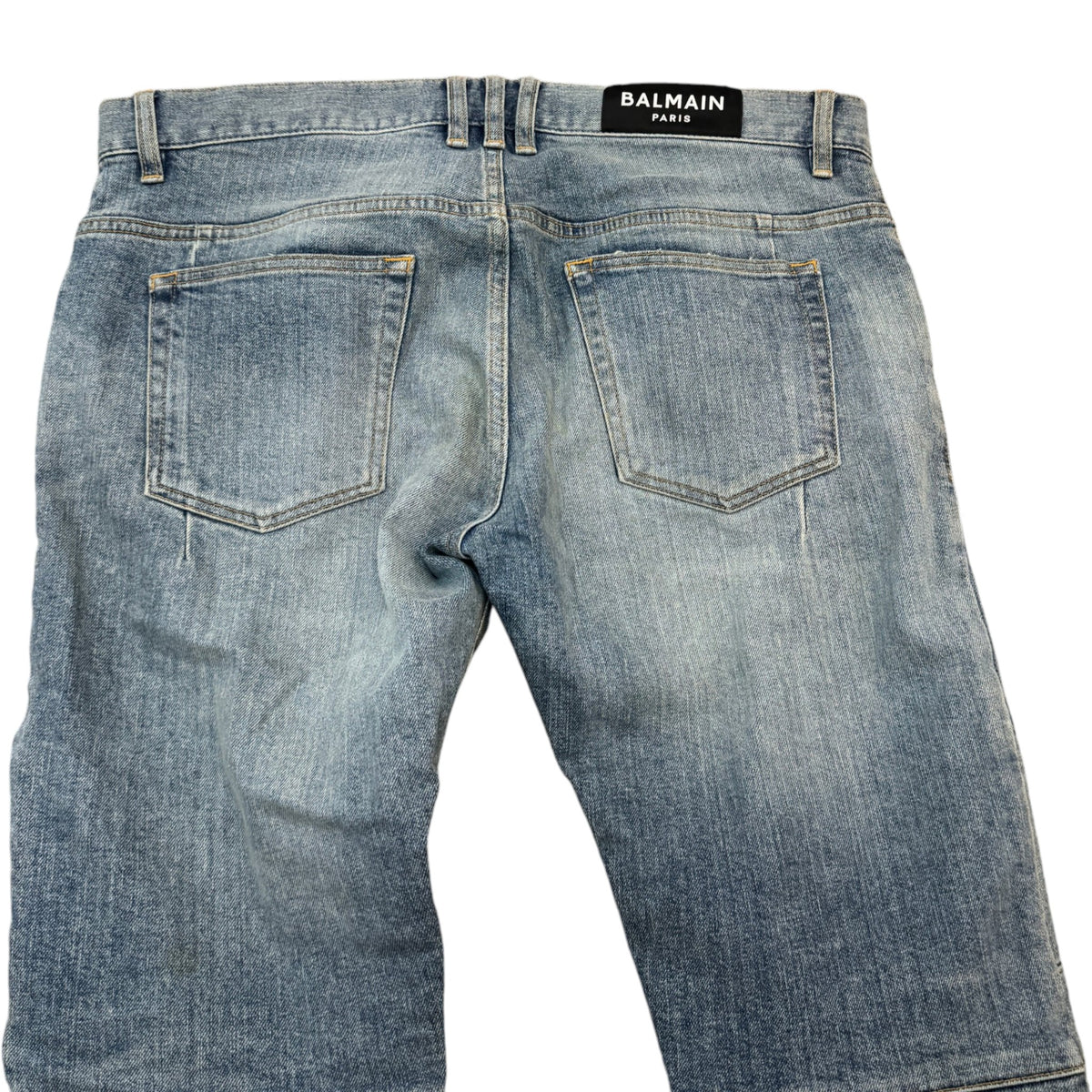 Men's Distressed Biker Jeans Blue Size L / W34 - Photo 4
