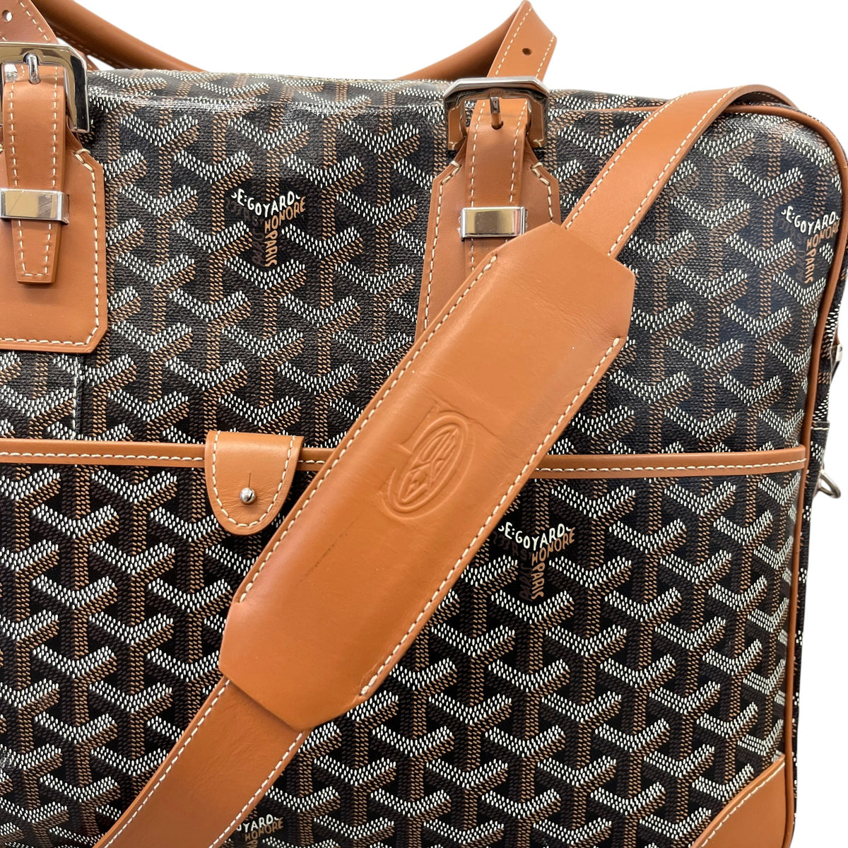 Men's Goyardine Ambassade Briefcase Brown - Photo 14