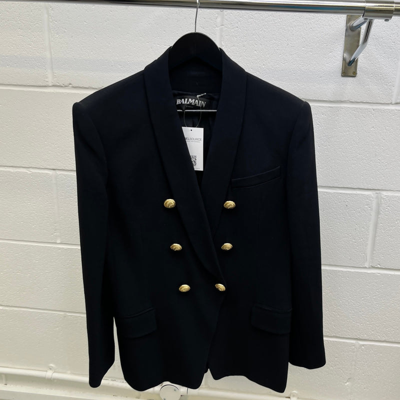 Women's Double Breasted Blazer Jacket Black Size IT 42 / UK 10