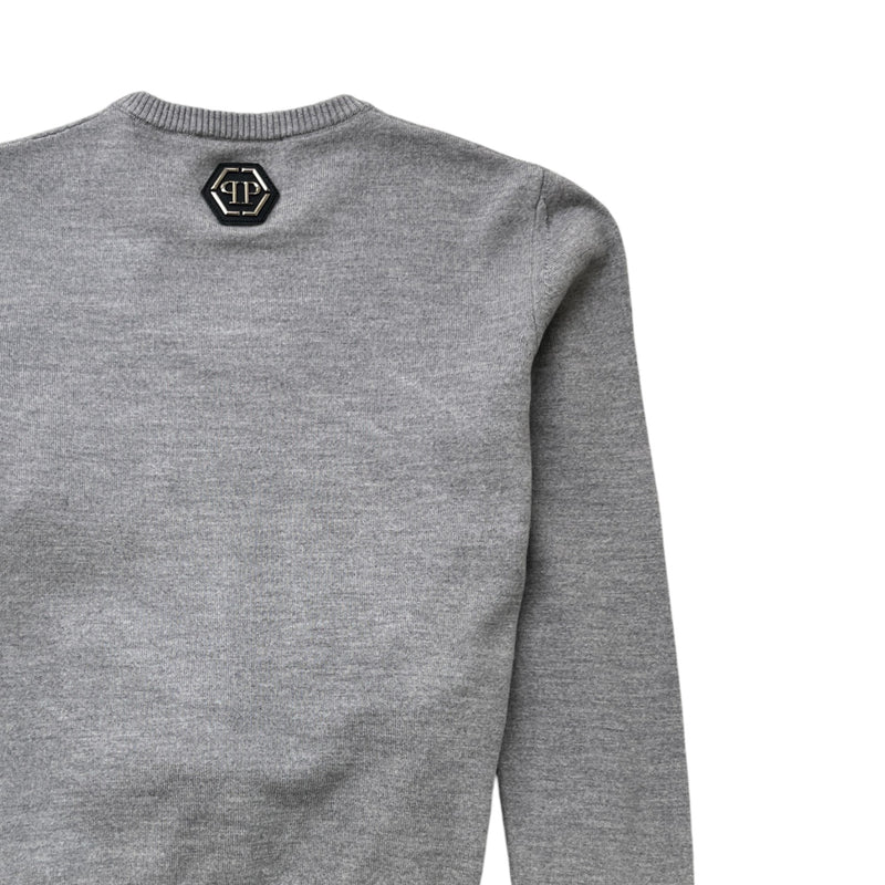 Men's Embroidered Logo Sweatshirt Grey Size S
