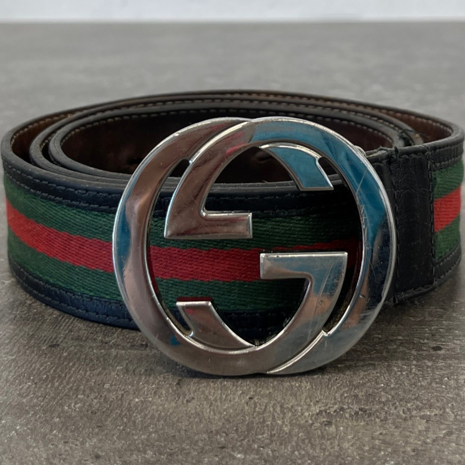 Men's Interlocking G Web Belt Multi-Coloured Size Waist 32" - Photo 8