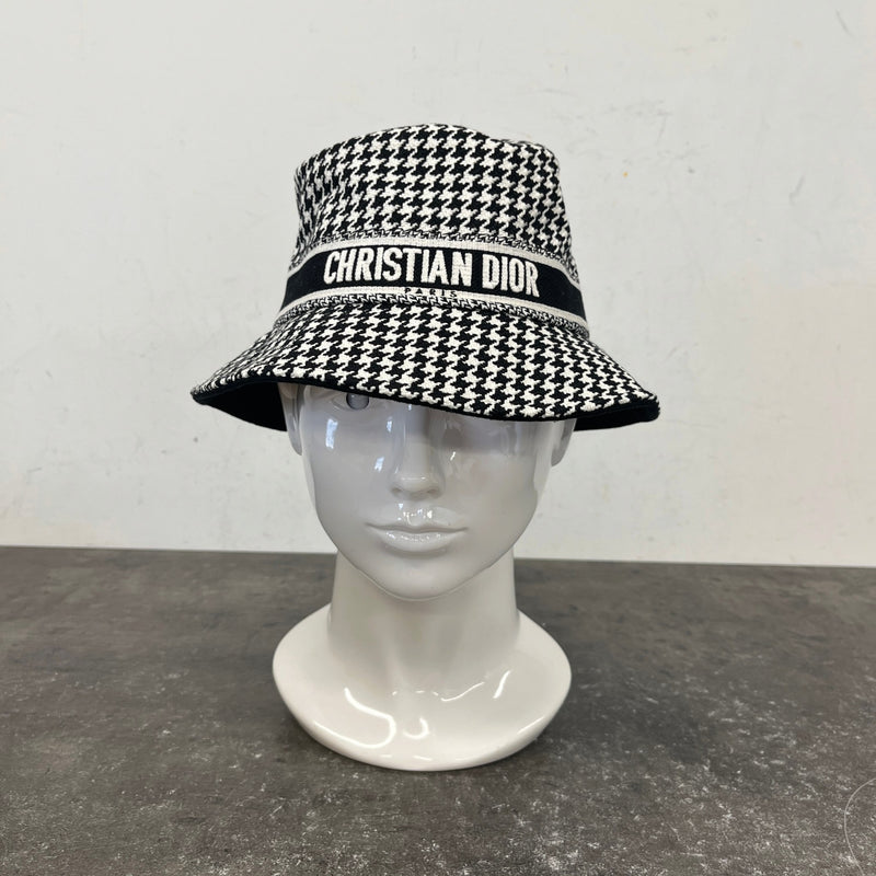 Men's D-Bobby Houndstooth Bucket Hat Black