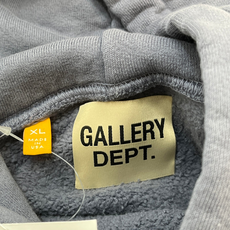 Men's Logo Print Hoodie Grey Size XL