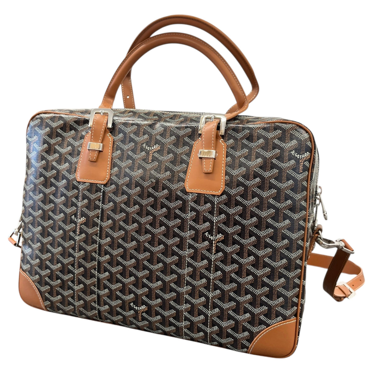 Men's Goyardine Ambassade Briefcase Brown - Photo 9