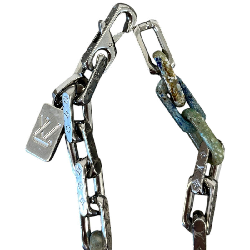 Men's Monogram Chain Necklace Silver