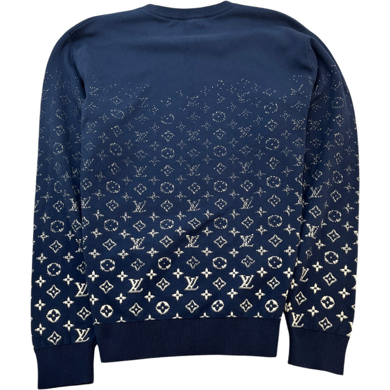 Men's Gradient Monogram Sweatshirt Navy Size XL