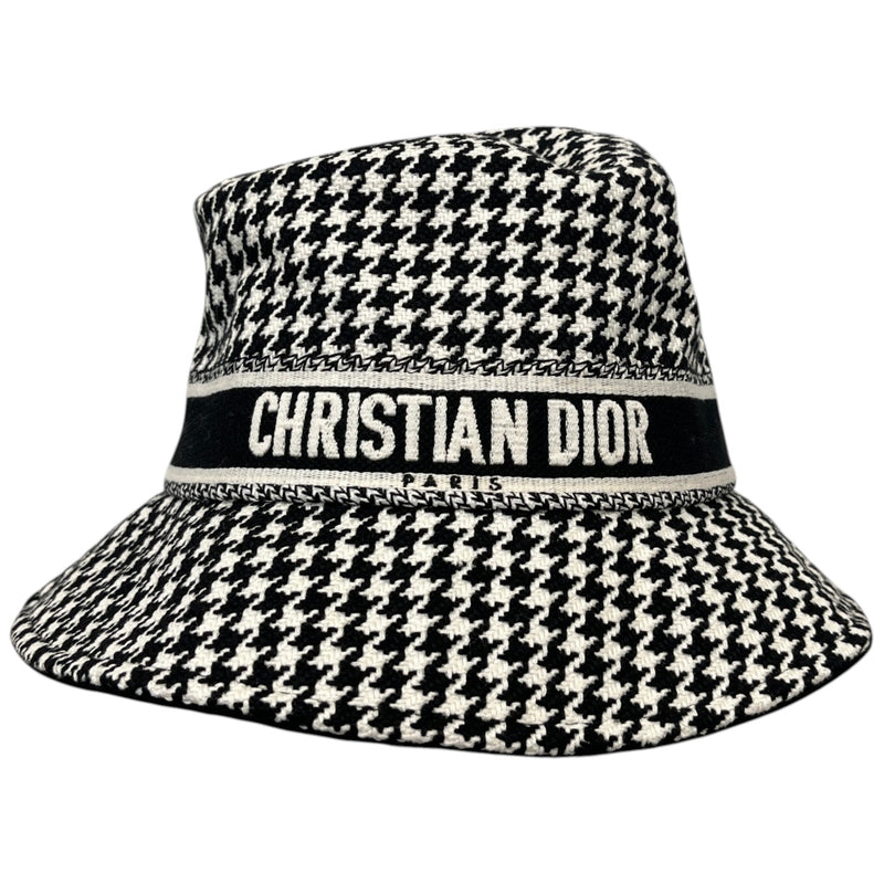 Men's D-Bobby Houndstooth Bucket Hat Black
