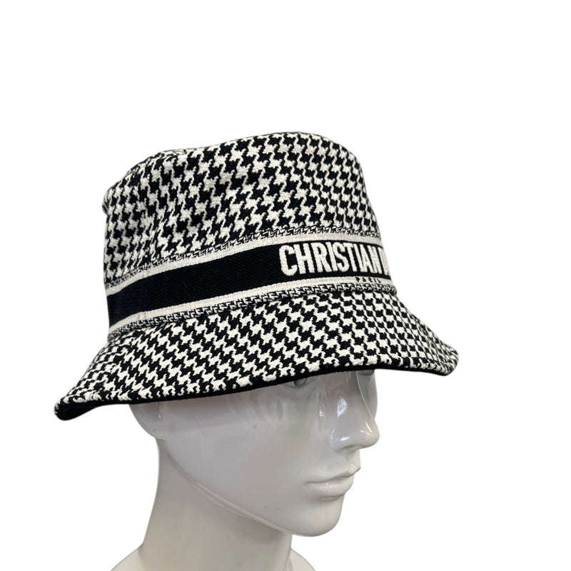 Men's D-Bobby Houndstooth Bucket Hat Black