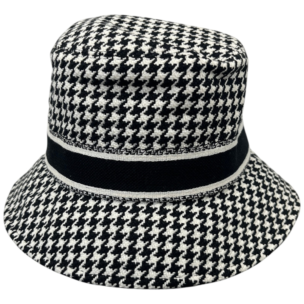 Men's D-Bobby Houndstooth Bucket Hat Black - Photo 2