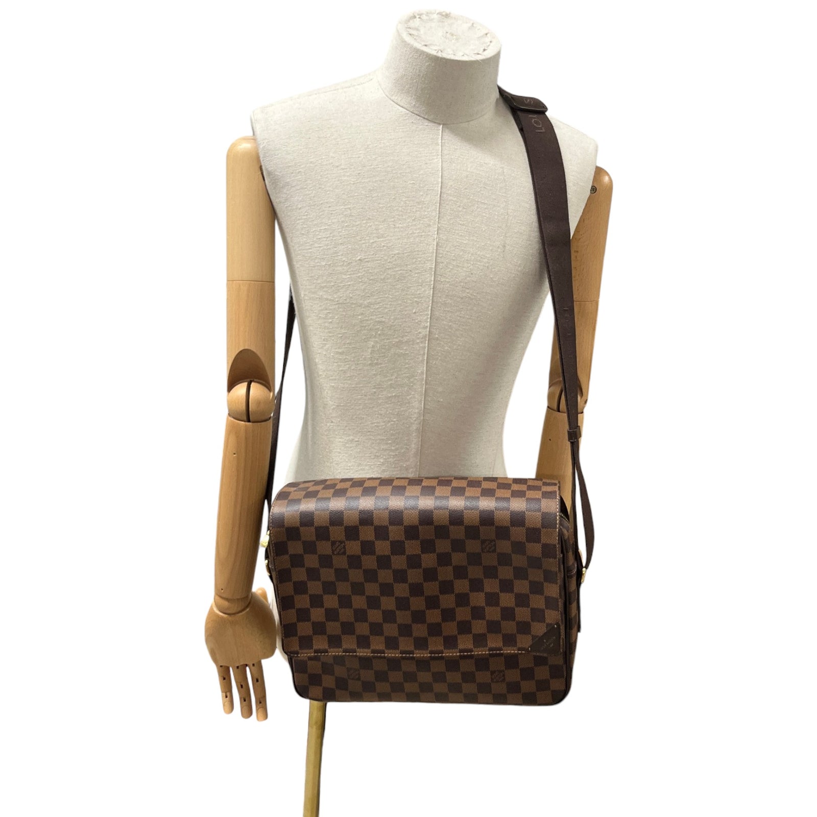 Men's Damier Ebene Shelton Mm Messenger Bag Brown - Photo 2