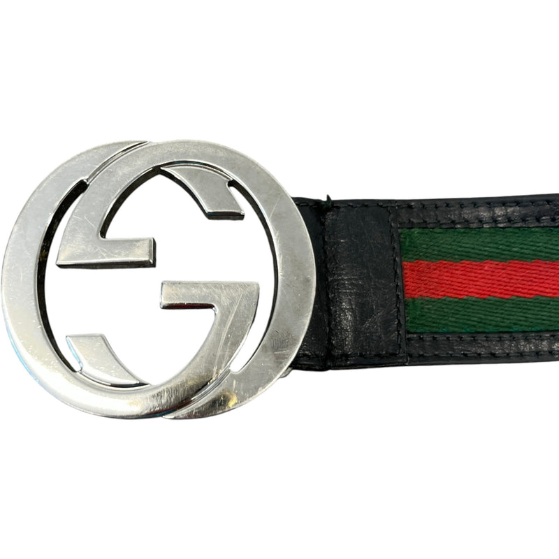Men's Interlocking G Web Belt Multi-Coloured Size Waist 32"