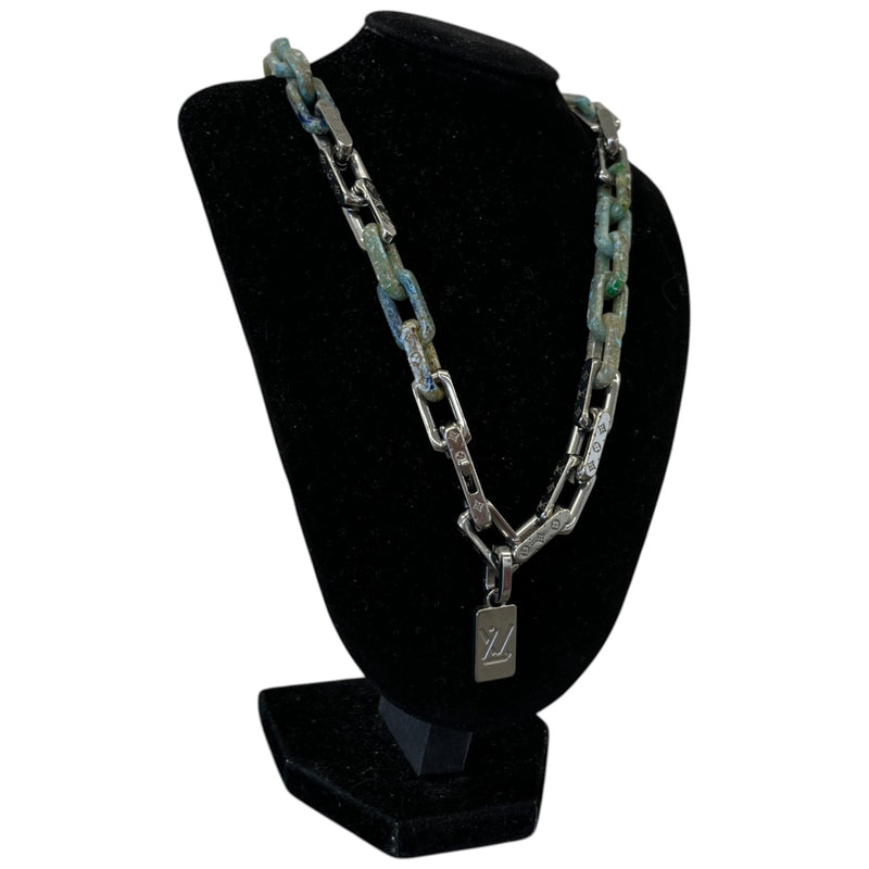 Men's Monogram Chain Necklace Silver