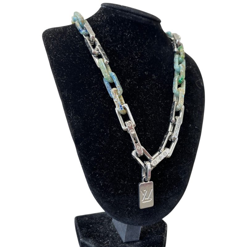 Men's Monogram Chain Necklace Silver