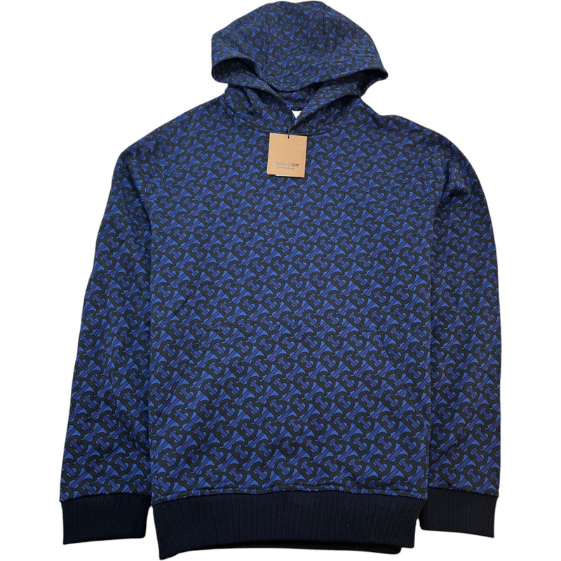Men's Monogram Print Hoodie Navy Size M