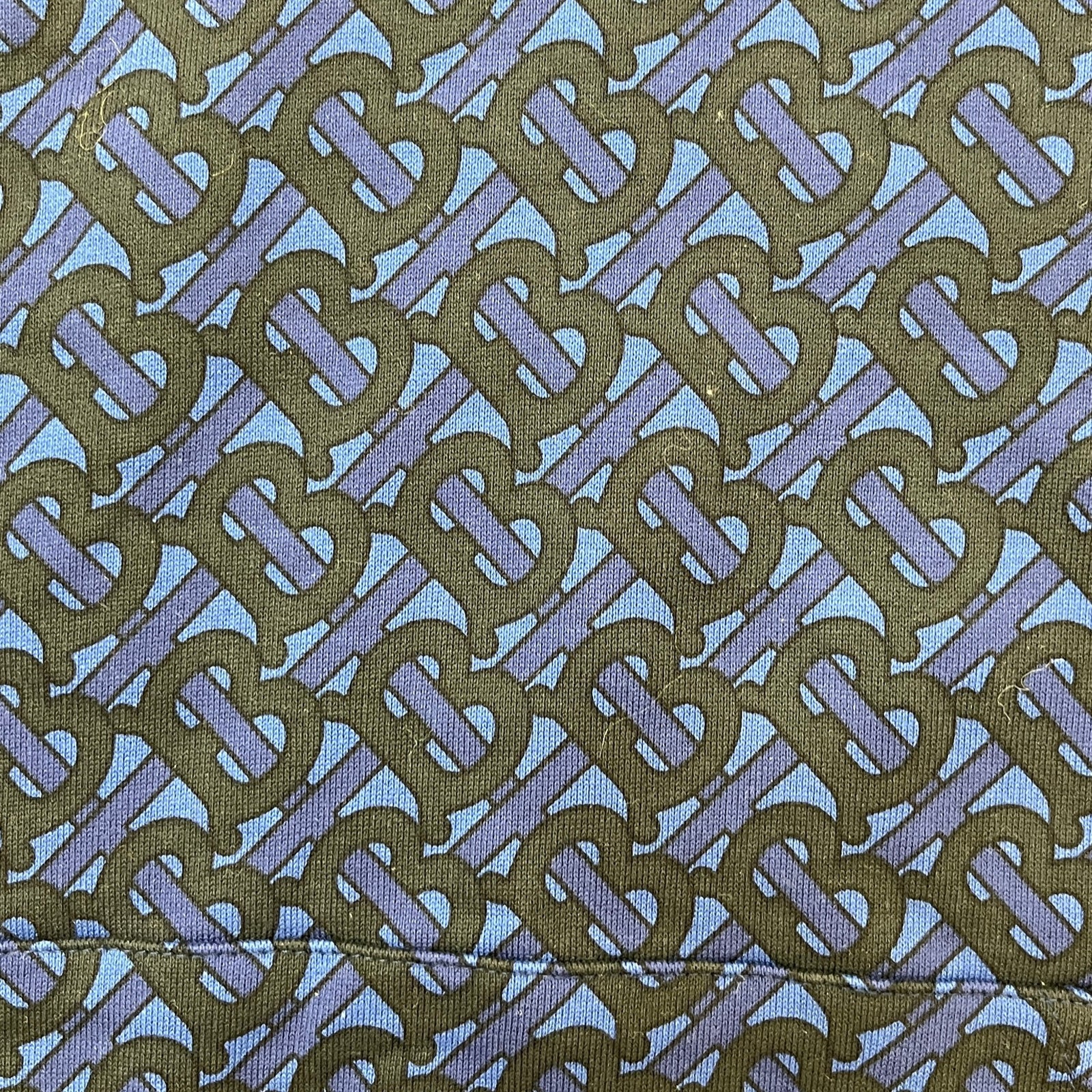 Men's Monogram Print Hoodie Navy Size M - Photo 6