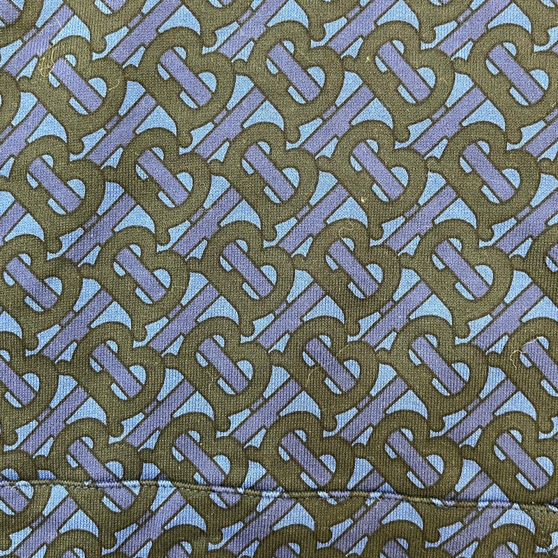 Men's Monogram Print Hoodie Navy Size M