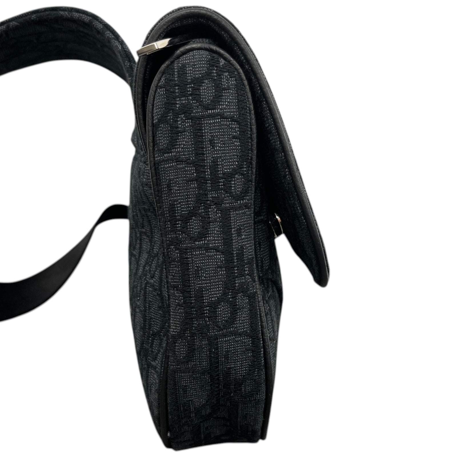 Men's Oblique Saddle Messenger Bag Black - Photo 6