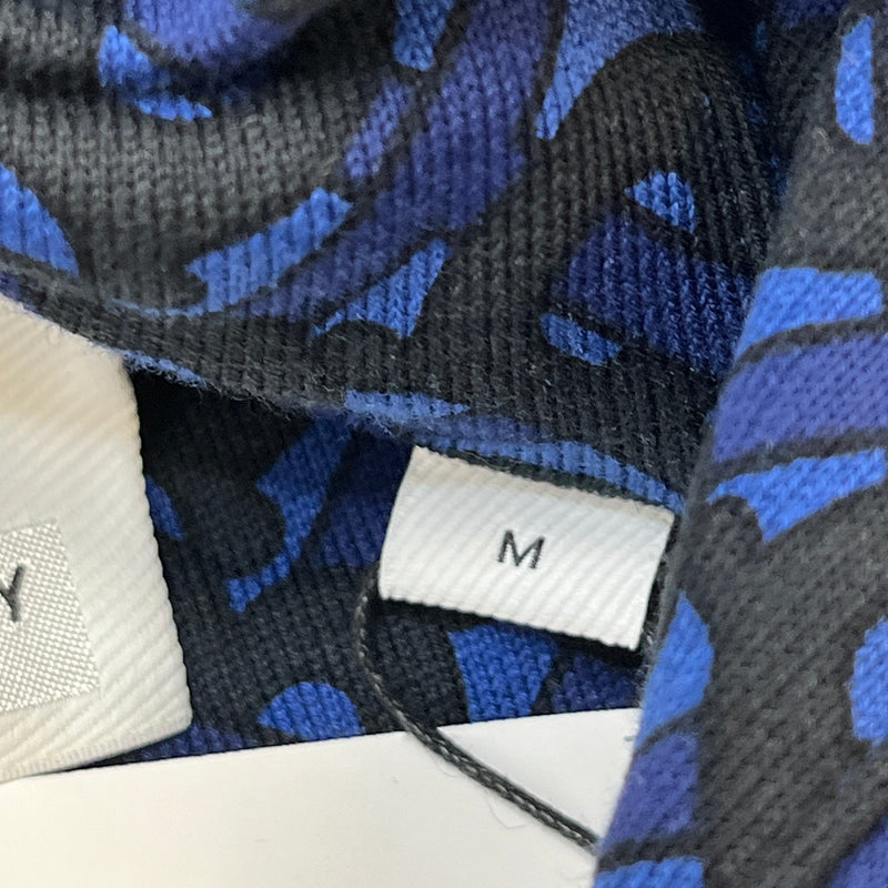 Men's Monogram Print Hoodie Navy Size M