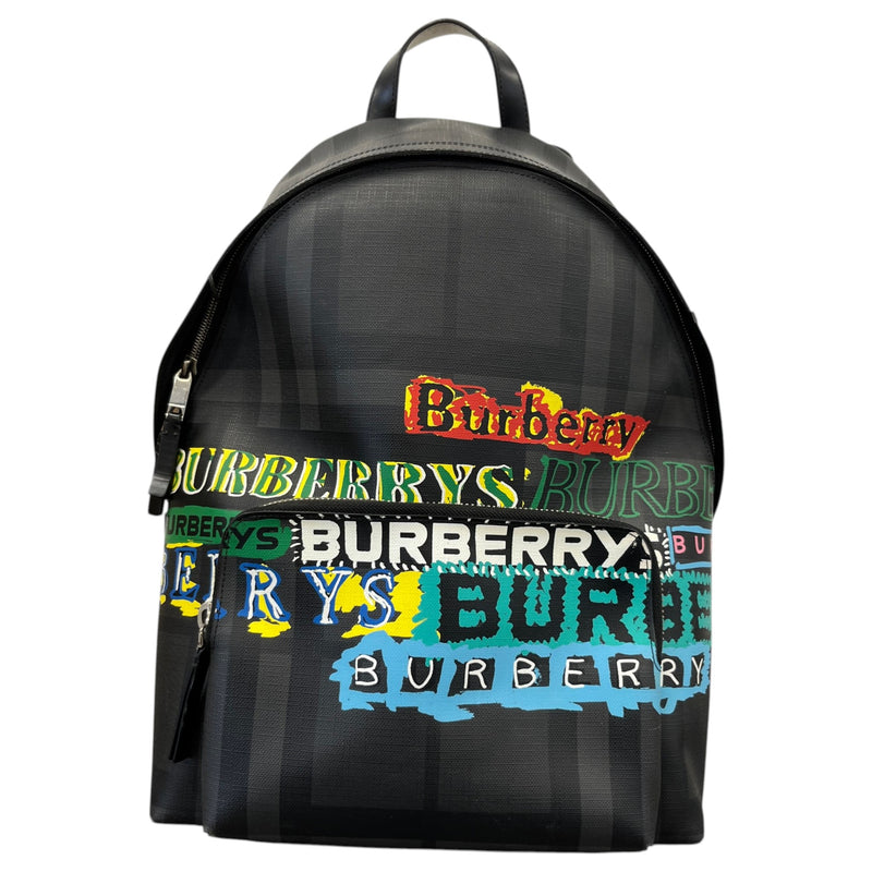 Men's Graphic Check Graffiti Backpack Black