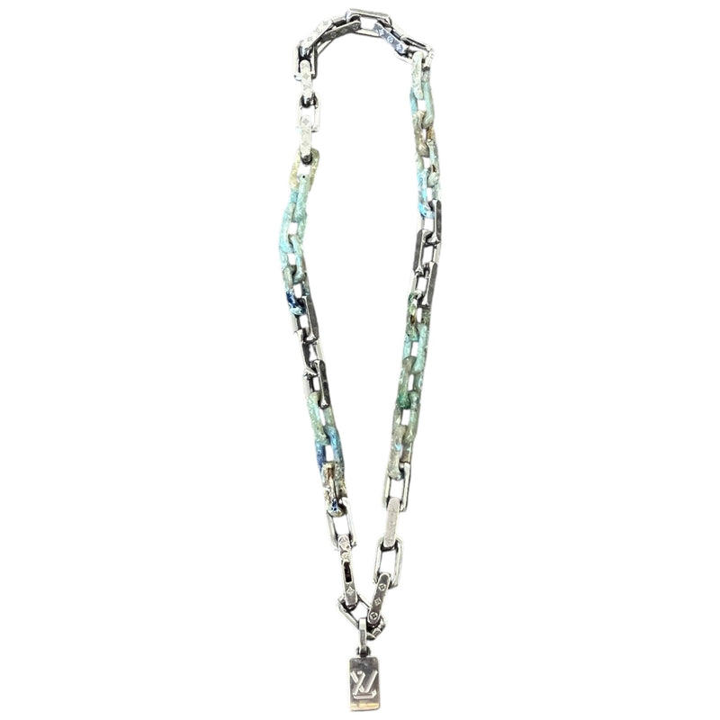 Men's Monogram Chain Necklace Silver