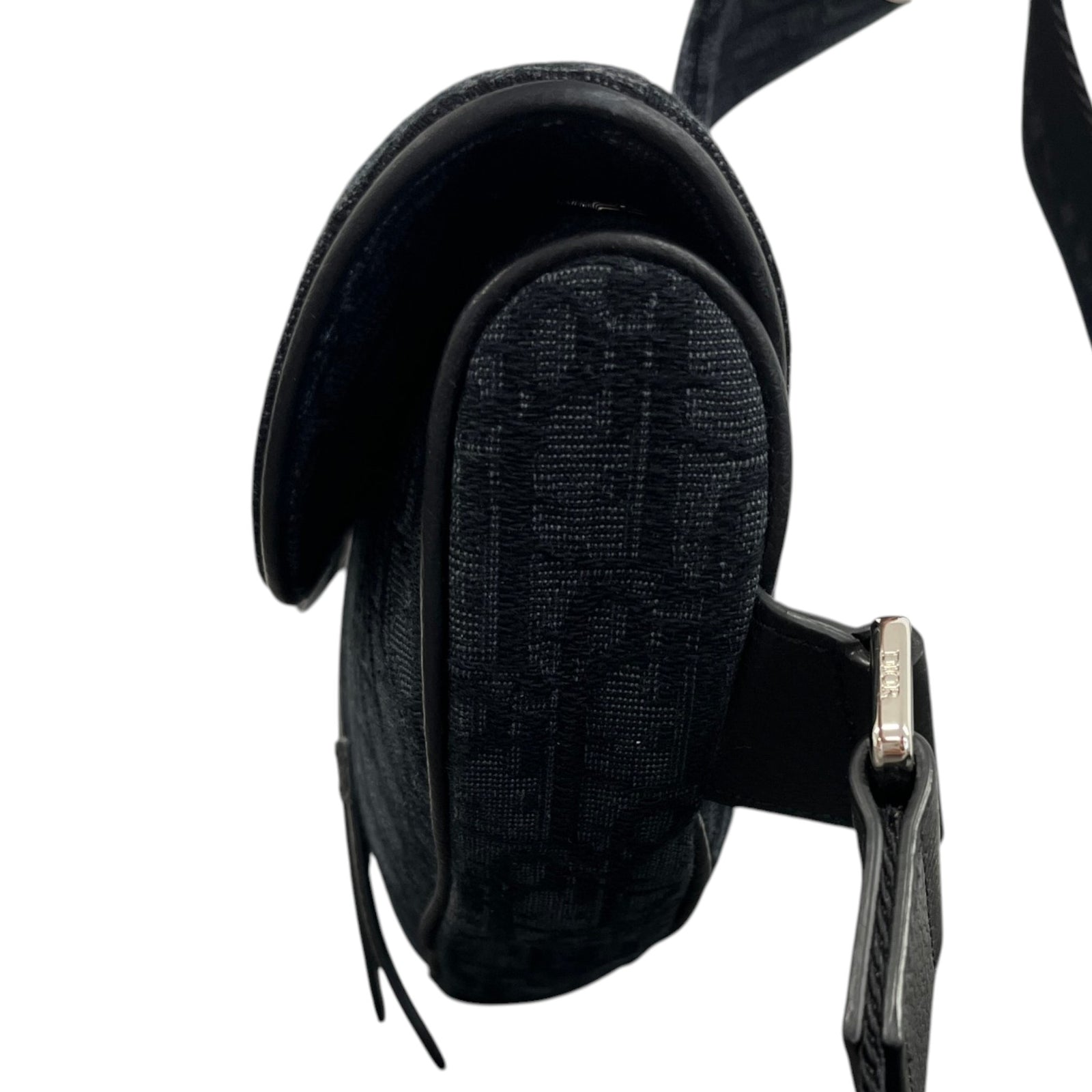 Men's Oblique Saddle Messenger Bag Black - Photo 7