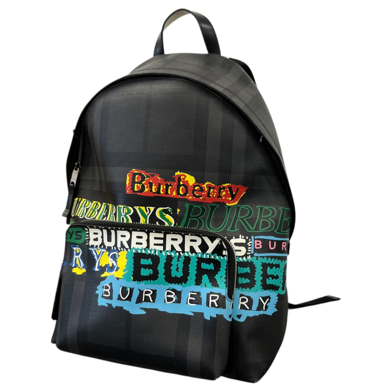 Men's Graphic Check Graffiti Backpack Black