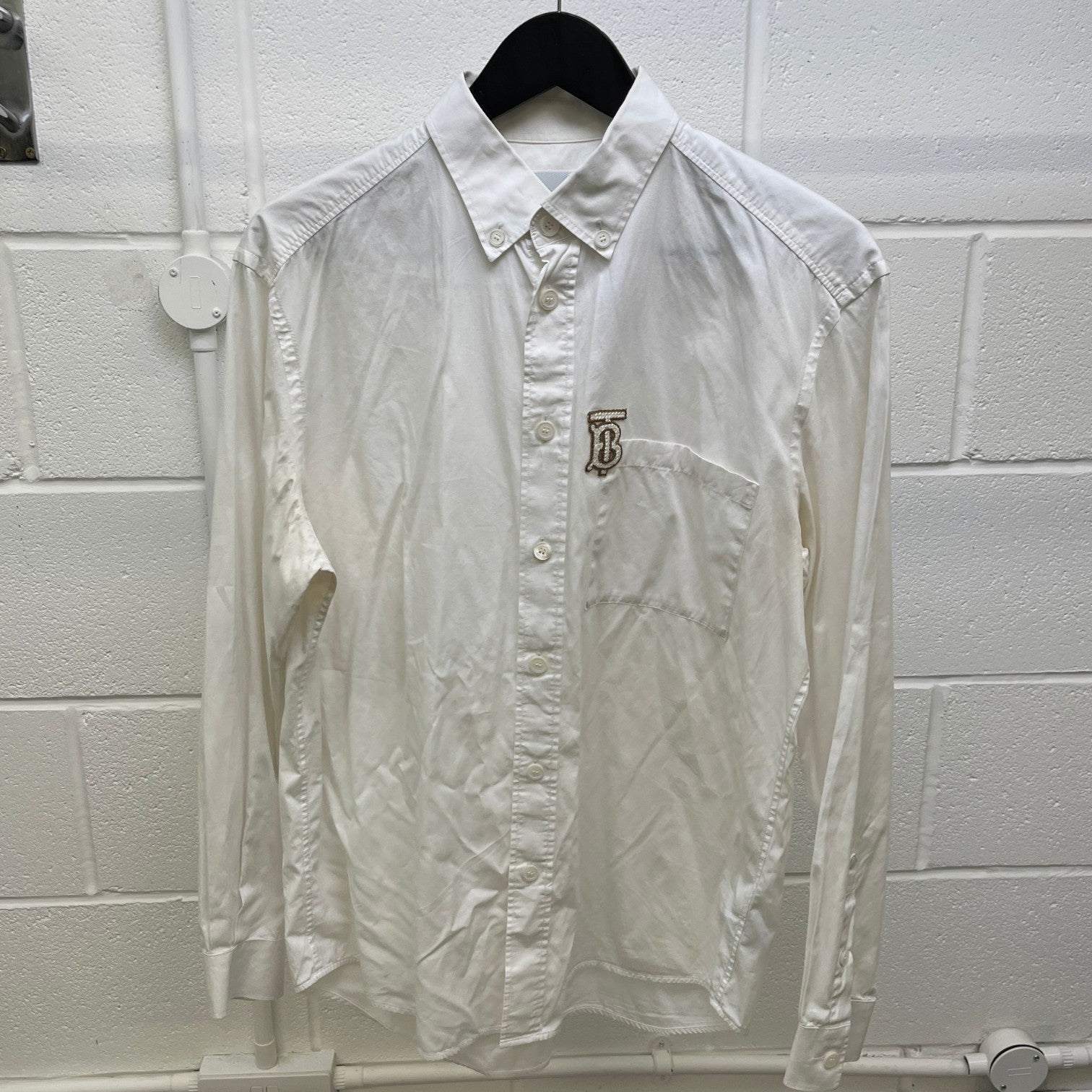 Men's Monogram Motif Shirt White Size M - Photo 9